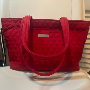 Vera Bradley red linen shoulder bag